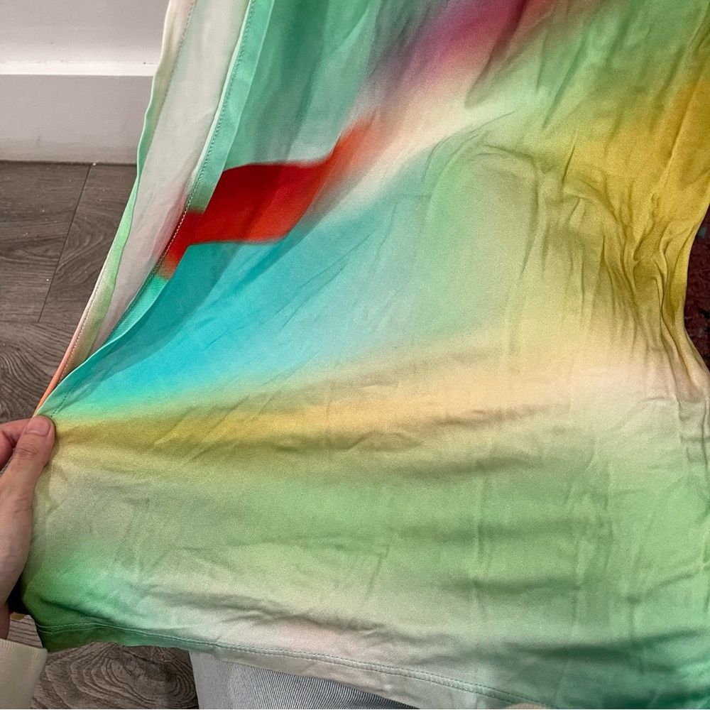 NWT Siedres Maxi Dress Arni Rainbow Tie Dye Abstract Long Sleeve Cutout size S - Picture 8 of 11